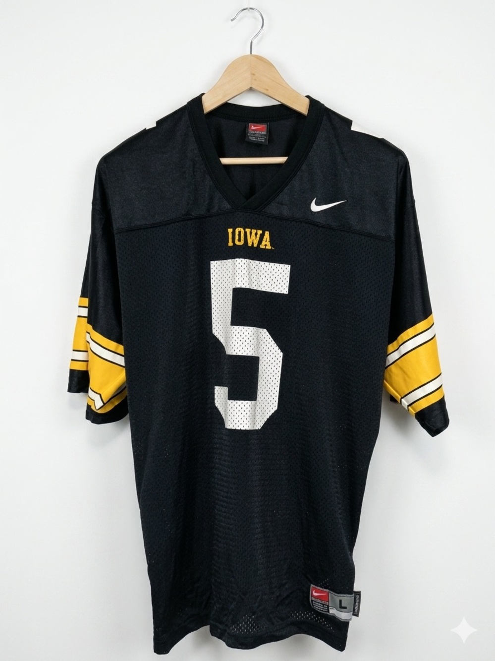 Nike Iowa Hawkeyes Football Jersey Black Gold Number 5 College Gameday Large